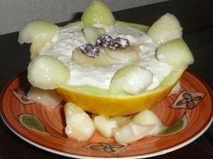 Varškės desertas melione