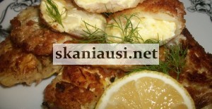 Kepti balandėliai su varške ir sūriu